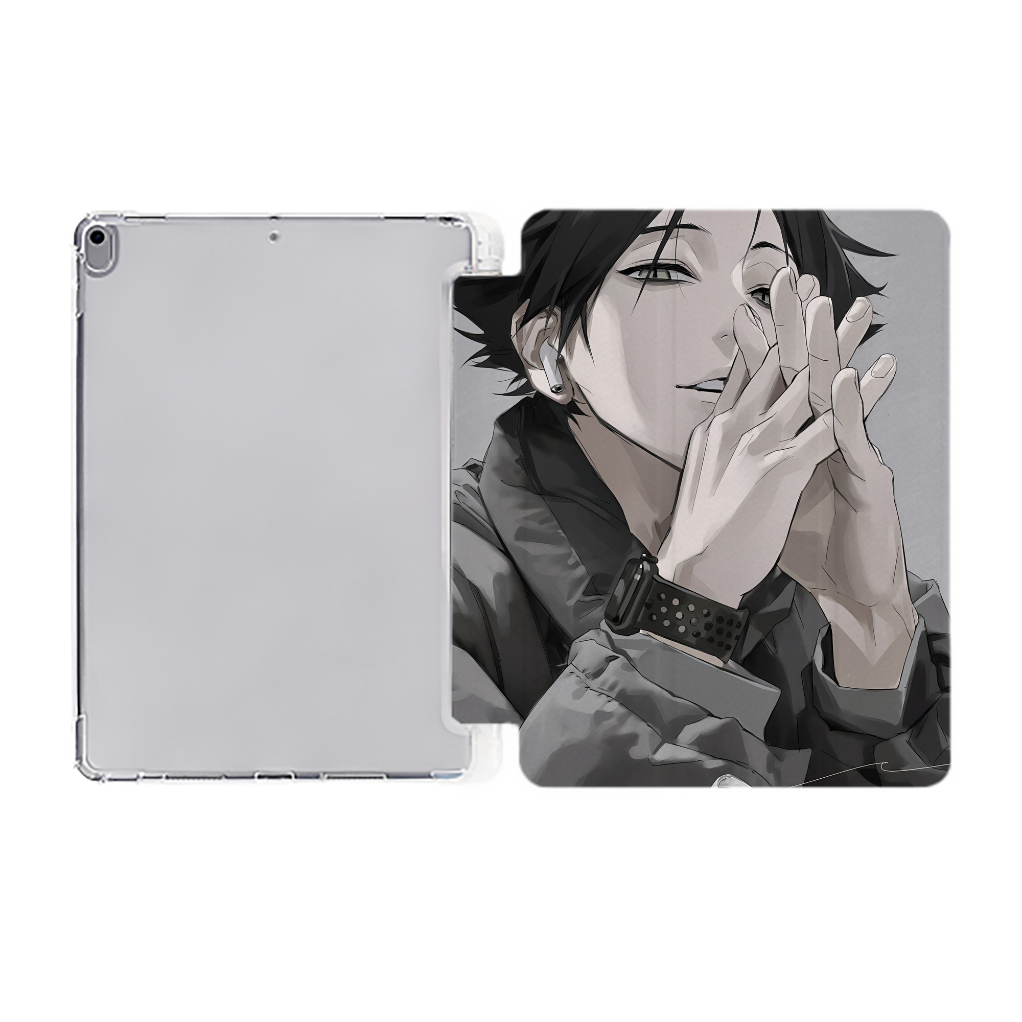 （画像用） ハイキュー!! Haikyu!! IPad ケース ペン収納付き 三つ折りスタンド PUレザー×シリコン 対応機種9.5/10.5/10.9インチ
